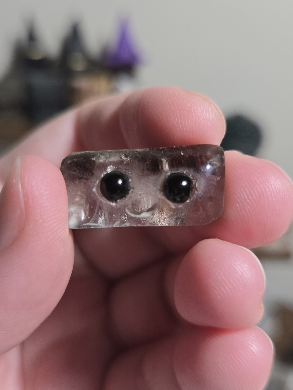 Mini Dark Red Garden Quartz (Lodolite) Crystal Hedgie Buddy
